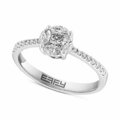 Wholesale ⌛ EFFY Collection EFFY® HEMATIAN Diamond Multi-Cut Cluster Engagement Ring (1/2 Ct. T.w.) In 18k White Gold 😀