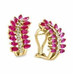 Hot Sale 😀 EFFY Collection EFFY® Ruby (3-3/8 Ct. T.w.) & Diamond (1/5 Ct. T.w.) Drop Earrings In 14k Gold 😀