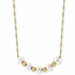 Best deal 🧨 EFFY Collection EFFY® Cultured Freshwater Pearl (3-1/2mm) & Bead 18 Statement Necklace In 14k Gold Yellow Gol 💯