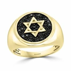 Cheap ❤️ EFFY Collection EFFY® Men's Black Diamond Star Of David Ring (1/2 Ct. T.w.) In 14k Gold 14k Yellow Gold 🎁