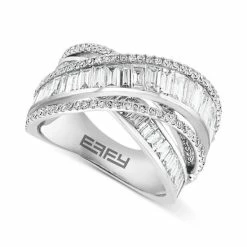 Brand new ⭐ EFFY Collection EFFY® Diamond Baguette Crossover Statement Ring (2-1/4 Ct. T.w.) In 14k White Gold 😀