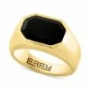 Cheapest ❤️ EFFY Collection EFFY® Men's Onyx Ring In 14k Gold-Plated Sterling Silver Gold Over Silver ✔️