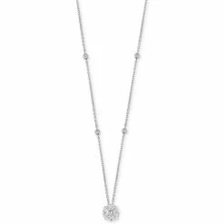 Deals 🌟 EFFY Collection EFFY® HEMATIAN Diamond Multi-Cut Cluster 16 Pendant Necklace (7/8 Ct. T.w.) In 18k White Gold 🛒