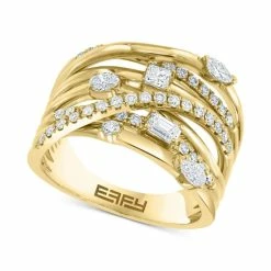 Cheapest ⌛ EFFY Collection EFFY® Diamond Multi-Shape Multirow Crossover Ring (1 Ct. T.w.) In 14k Gold Yellow Gold ⌛