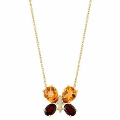 Buy ✔️ EFFY Collection EFFY® Multi-Gemstone (4-1/5 Ct. T.w.) & Diamond Accent Butterfly 18 Pendant Necklace In 14k Gold Multi Gemstone 👍