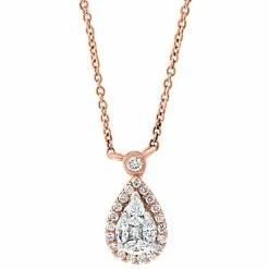 Best Pirce ❤️ EFFY Collection EFFY® Diamond Cluster Teardrop Halo 18 Pendant Necklace (5/8 Ct. T.w.) In 14k Rose Gold ⌛