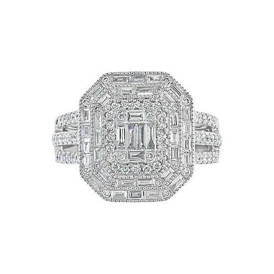 Cheapest 🌟 EFFY Collection EFFY® Diamond Halo Cluster Statement Ring (1-1/8 Ct. T.w.) In 14k White Gold 💯 - Image 3