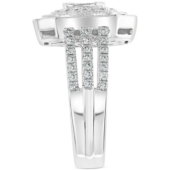 Cheapest 🌟 EFFY Collection EFFY® Diamond Halo Cluster Statement Ring (1-1/8 Ct. T.w.) In 14k White Gold 💯 - Image 4