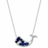 Discount 👏 EFFY Collection EFFY® Sapphire (7/8 Ct. T.w.) & Diamond (1/10 Ct. T.w.) Whale 18 Pendant Necklace In 14k White Gold 💯