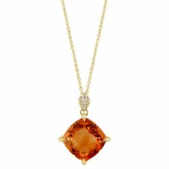 Best reviews of 😉 EFFY Collection EFFY® Citrine (9-1/3 Ct. T.w.) & Diamond Accent 18 Pendant Necklace In 14k Yellow Gold 🎉