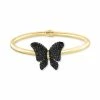 Flash Sale 🥰 EFFY Collection EFFY® Black Diamond (7/8 Ct. T.w.) & White Diamond (1/10 Ct. T.w.) Butterfly Bangle Bracelet In 14k Gold Yellow Gold 😉