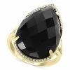 Outlet 😀 EFFY Collection EFFY® Onyx (22 X 15mm) & Diamond (1/10 Ct. T.w.) Statement Ring In 14k Gold Yellow Gold ✔️