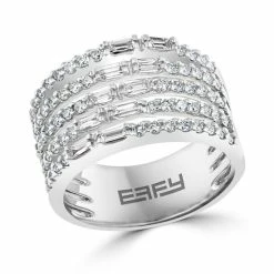 Budget ❤️ EFFY Collection EFFY® Diamond Multirow Statement Ring (7/8 Ct. T.w.) In 14k White Gold 👏