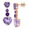 Top 10 👏 EFFY Collection EFFY® Multicolor Amethyst (16-1/3 Ct. T.w.) Heart Drop Earrings In 14k Rose Gold 🌟