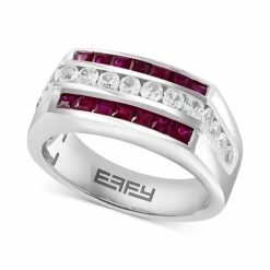 Cheapest 💯 EFFY Collection EFFY® Men's Ruby (1-3/8 Ct. T.w.) & White Sapphire (1-1/3 Ct. T.w.) Ring In Sterling Silver 😉
