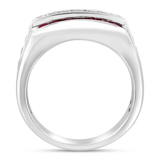 Cheapest 💯 EFFY Collection EFFY® Men's Ruby (1-3/8 Ct. T.w.) & White Sapphire (1-1/3 Ct. T.w.) Ring In Sterling Silver 😉 - Image 4