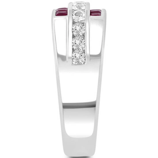 Cheapest 💯 EFFY Collection EFFY® Men's Ruby (1-3/8 Ct. T.w.) & White Sapphire (1-1/3 Ct. T.w.) Ring In Sterling Silver 😉 - Image 5