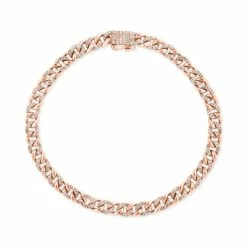New 👍 EFFY Collection EFFY® Diamond Curb Link Bracelet (7/8 Ct. T.w.) In 14k Rose Gold 🌟