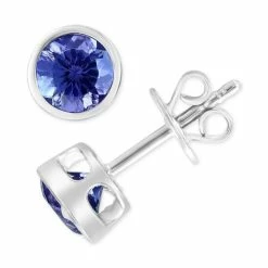 Flash Sale 🎁 EFFY Collection EFFY® Tanzanite Bezel Stud Earrings (1-1/3 Ct. T.w.) In Sterling Silver 🎉