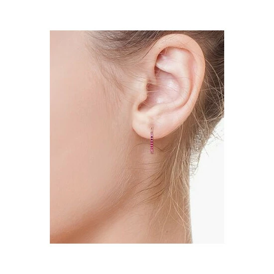 Best Pirce ✔️ EFFY Collection EFFY® Ruby (1 Ct. T.w.) & Pink Sapphire (1 Ct. T.w.) In & Out Medium Hoop Earrings In 14k Rose Gold, 1.1 Pink Sapphire/ruby ✨ - Image 2