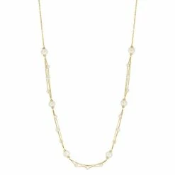 Cheapest 😍 EFFY Collection EFFY® Cultured Fresh Water Pearl (4-7mm) 24 Layered Necklace In 18k Gold-Plated Sterling Silver Gold Over Silver 🧨
