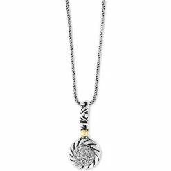 Brand new ⭐ EFFY Collection EFFY® Diamond Cluster 18 Pendant Necklace (1/20 Ct. T.w.) In Sterling Silver & 18k Gold-Plate ⭐