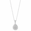 Outlet ❤️ EFFY Collection EFFY® Diamond Teardrop Halo Cluster 18 Pendant Necklace (3/4 Ct. T.w.) In 14k White Gold 😀
