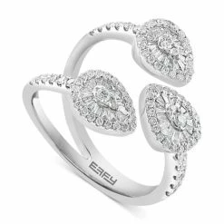 Buy 👏 EFFY Collection EFFY® Diamond Triple Baguette Cluster Statement Ring (5/8 Ct. T.w.) In 14k White Gold 😀