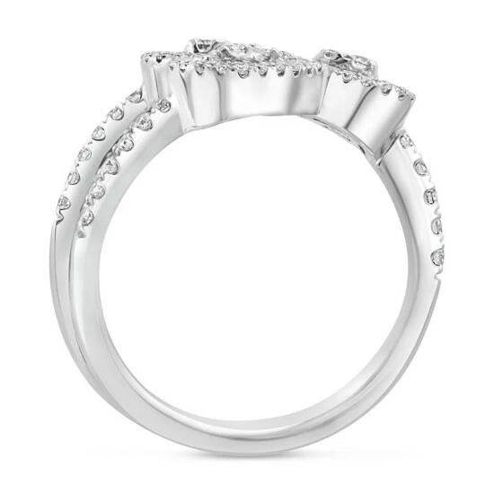 Buy 👏 EFFY Collection EFFY® Diamond Triple Baguette Cluster Statement Ring (5/8 Ct. T.w.) In 14k White Gold 😀 - Image 4
