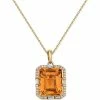 Best deal ✔️ EFFY Collection EFFY® Citrine (1-1/3 Ct. T.w.) & Diamond (1/5 Ct. T.w.) 18 Pendant Necklace In 14k Gold 😉