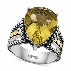 Buy ✨ EFFY Collection EFFY® Lemon Quartz Statement Ring (6-5/8 Ct. T.w.) In Sterling Silver And 18k Gold 🔔