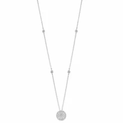 Cheapest 🌟 EFFY Collection EFFY® HEMATIAN Diamond Multi-Cut Halo Cluster 16 Pendant Necklace (3/4 Ct. T.w.) In 18k White Gold 🎉