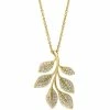 Cheapest 😉 EFFY Collection EFFY® Diamond Leaf 18 Pendant Necklace (5/8 Ct. T.w.) In 14k Gold Yellow Gold 🎉