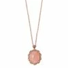 Best Pirce ❤️ EFFY Collection EFFY® Pink Opal (2 1/2 Ct.t.w.) And Diamond (1/10 Ct.t.w.) Pendant In 14K Rose Gold 💯
