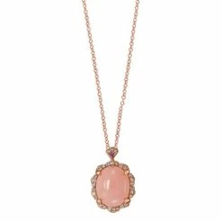 Best Pirce ❤️ EFFY Collection EFFY® Pink Opal (2 1/2 Ct.t.w.) And Diamond (1/10 Ct.t.w.) Pendant In 14K Rose Gold 💯