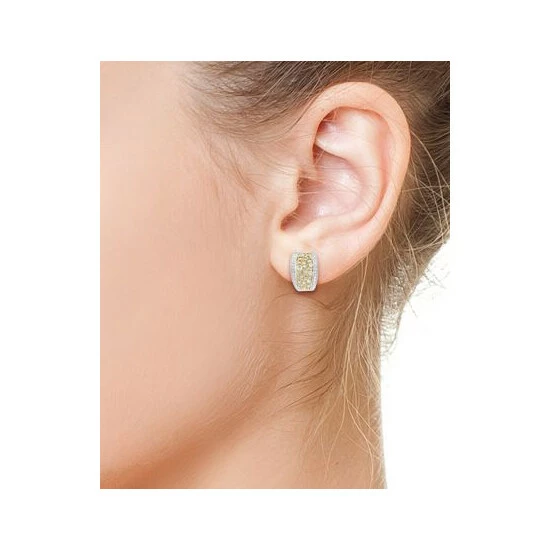 Best reviews of 🧨 EFFY Collection EFFY® Multicolor Diamond (7/8 Ct. T.w.) & White Diamond (1/4 Ct. T.w.) Hoop Earrings In 14k Two-Tone Gold 🎉 - Image 2