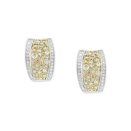Best reviews of 🧨 EFFY Collection EFFY® Multicolor Diamond (7/8 Ct. T.w.) & White Diamond (1/4 Ct. T.w.) Hoop Earrings In 14k Two-Tone Gold 🎉 - Image 3