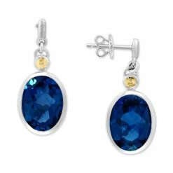 Cheapest 😀 EFFY Collection EFFY® London Blue Topaz (13-3/4 Ct. T.w.) & Citrine Accent Drop Earrings In Sterling Silver 🎉