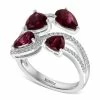 Discount 🎉 EFFY Collection EFFY® Rhodolite (3-1/4 Ct. T.w.) & Diamond (1/5 Ct. T.w.) Openwork Statement Ring In 14k White Gold 👏
