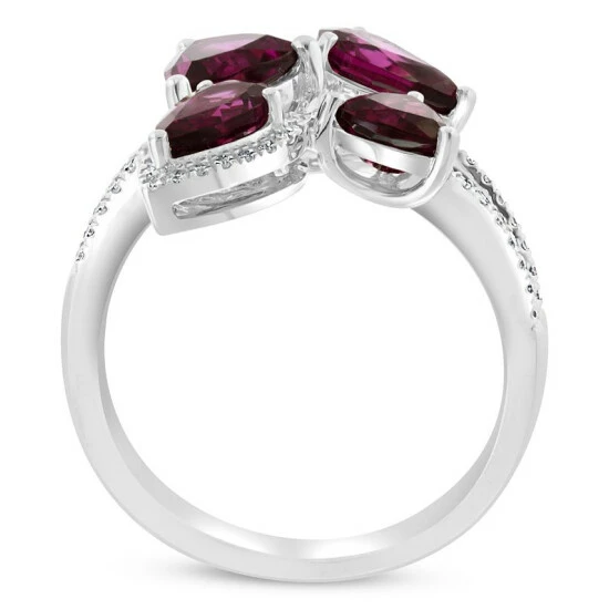 Discount 🎉 EFFY Collection EFFY® Rhodolite (3-1/4 Ct. T.w.) & Diamond (1/5 Ct. T.w.) Openwork Statement Ring In 14k White Gold 👏 - Image 4
