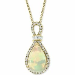 Wholesale 🔥 EFFY Collection EFFY® Opal (3-3/8 Ct. T.w.) & Diamond (1/3 Ct. T.w.) 18Pendant Necklace In 14k Rose Gold 🔔