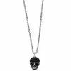 Hot Sale ✨ EFFY Collection EFFY® Men's Black Spinel Skull 22 Pendant Necklace (1-1/8 Ct. T.w.) In Sterling Silver 😍