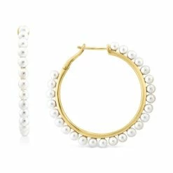 Best reviews of 💯 EFFY Collection EFFY® Cultured Freshwater Pearl (4mm) Hoop Earrings In 14k Gold 14k Yellow Gold 😉