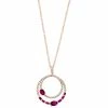 Cheap 😍 EFFY Collection EFFY® Ruby (5/8 Ct. T.w.) & Diamond (1/4 Ct. T.w.) Double Circle 18 Pendant Necklace In 14k Rose Gold ✨