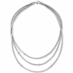 Best Pirce 😀 EFFY Collection EFFY® Diamond Rondelle Layered 18 Statement Necklace (1/6 Ct. T.w.) In Sterling Silver 😉