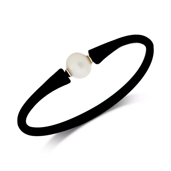Coupon ✔️ EFFY Collection EFFY® Cultured White Freshwater Pearl (11mm) Black Silicone Bracelet 👏 - Image 2