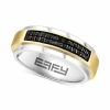 Budget 🎉 EFFY Collection EFFY® Men's Black Sapphire Horizontal Cluster Ring (1/3 Ct. T.w.) In Sterling Silver & 14k Gold-Plate ✔️