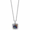 Cheap 😀 EFFY Collection EFFY® Multi-Gemstone Cluster Framed 18 Pendant Necklace (1-1/2 Ct. T.w.) In Sterling Silver Multi Gemstone 😀