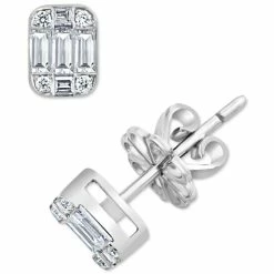 Best reviews of 😀 EFFY Collection EFFY® Diamond Round & Baguette Stud Earrings (3/8 Ct. T.w.) In 14k White Gold 🔥