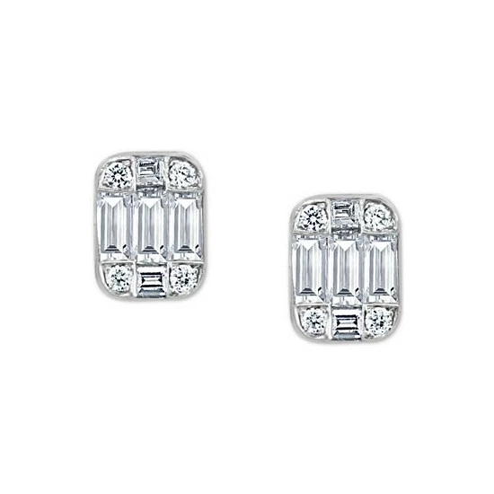 Best reviews of 😀 EFFY Collection EFFY® Diamond Round & Baguette Stud Earrings (3/8 Ct. T.w.) In 14k White Gold 🔥 - Image 3